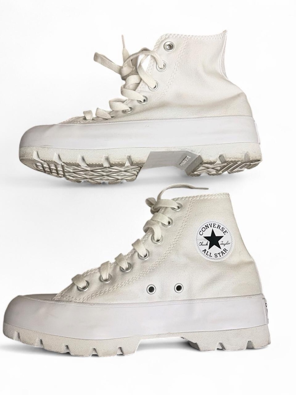 Converse High Top Lug Sole Sneakers - Off White